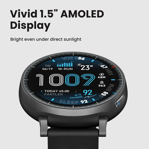 Amazfit Active Max Smartwatch 1.5 Inch AMOLED Display, 25 Day Battery, Offline Maps, NFC, GPS, 4GB Memory, 170+ Sports Modes, 5 ATM Water Protection, Heart Rate & Sleep Tracking for Android & iPhone