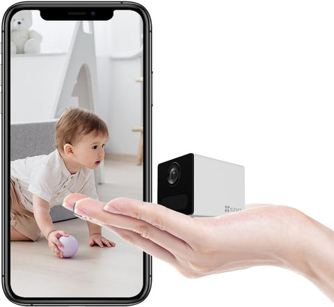 EZVIZ CB2 Security Camera with Battery, 1080p WiFi camera, Mini Camera with Smart Human Motion Detection, Two Way Talk with Magnetic Base, Night Vision, Supports Cloud & SD card Storage(White)