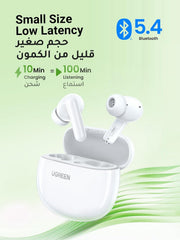 UGREEN HiTune P3 Wireless Earbuds, iPhone 16 Bluetooth 5.4 Earphones 12mm Drivers, 28H Playtime USB C Fast Charging, 2 Mics Noise Cancellation for Clear Call, IPX5 Waterproof, Dual-devices Connection