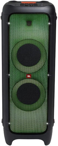 JBL Partybox Ultimate Massive party speaker with powerful sound, multi-dimensional lightshow, and splashproof design.