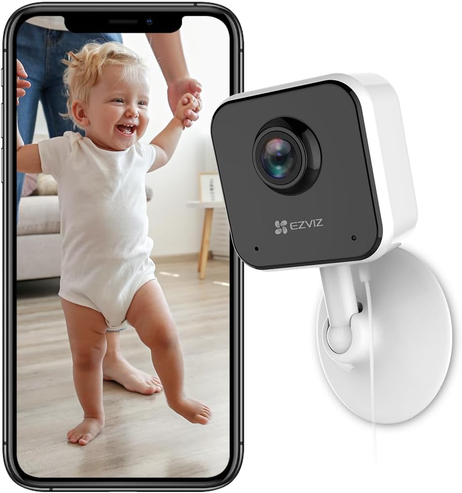 EZVIZ H1C CCTV Camera for Home, 1080p WiFi Security Camera, Baby Monitor Mini Camera with Night Vision, Two Way Talk, Sleep Mode, Sounds Alert, Magnetic Base, Motion Detection, Supports MicroSD Card