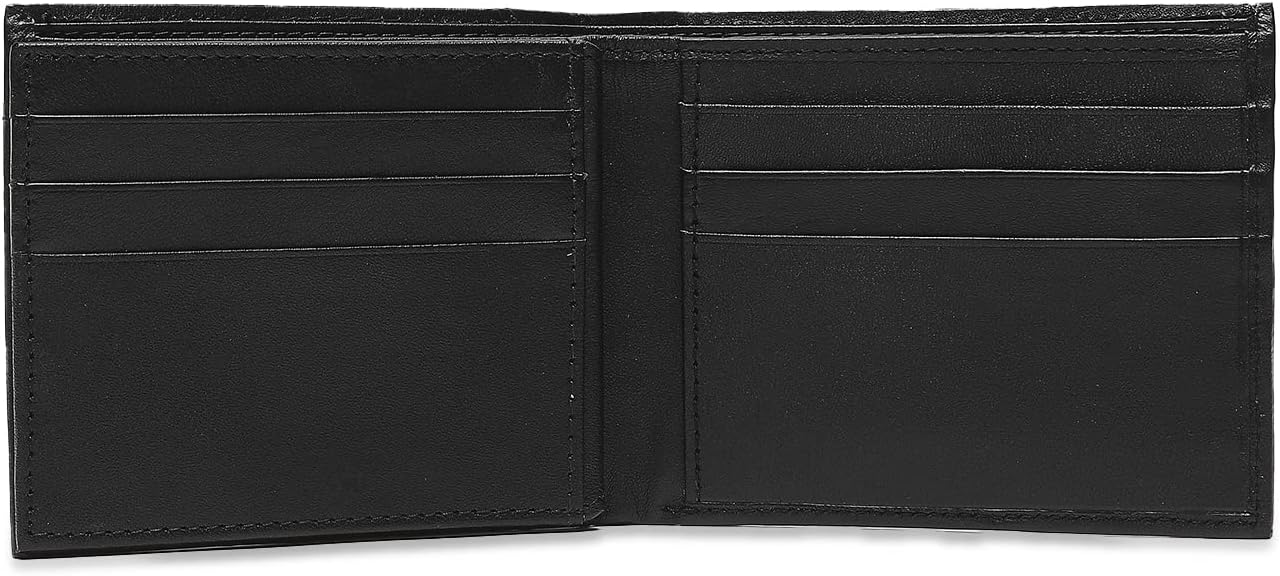 Bi-Fold Organised Wallet Flat Nappa Genuine and Smooth Leather Upper IM2021XDA0001-001-Black