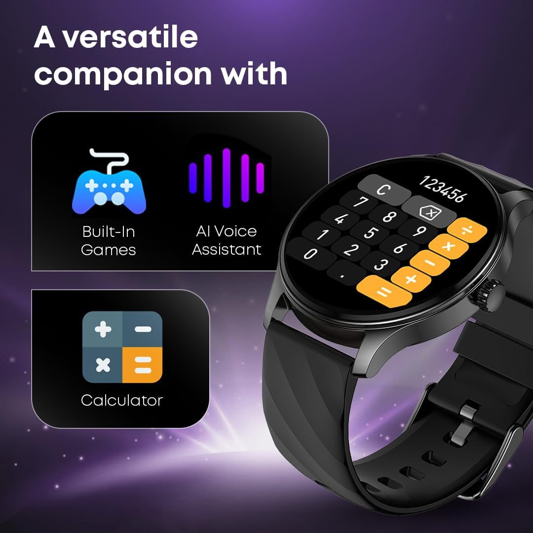 Fastrack Limitless XR1 Smart Watch-1.38" UltraVU HD Display, BT Calling, Fast Charge, 100+ Sports Mode, Calculator, Heart Rate Monitor, AI Voice Assistant, IP68, Smartwatch for Men & Women (Blue)