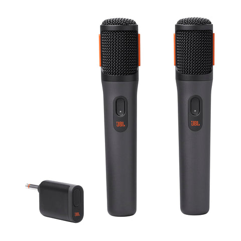 JBL Wireless 2 Microphone System, High Vocal Quality, Rechargeable UHF Dual Channel Wireless Receiver, 6H of Playtime, Plug and Play, Replaceable AA Batteries - Black, JBLWIRELESSMIC, Bluetooth