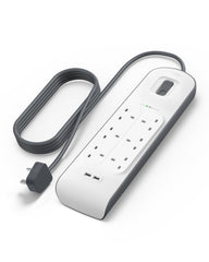 Belkin 6 Way/6 Plug Surge Protection Strip With 2 Meters Cord Length - Heavy Duty Electrical Extension Socket