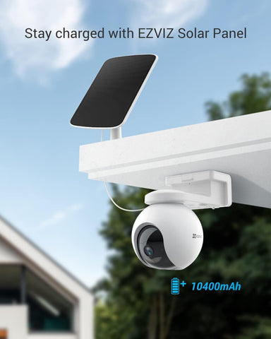 EZVIZ CB8 2K Battery Camera Wireless Outdoor, Solar Panel Compatible, Auto Tracking, Human Detection, 360° Pan Tilt, Color Night Vision, Two Way Audio, Alarm, Alexa Google Control, No Monthly Fee