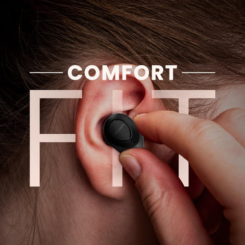 HiFuture OlymBuds3 Comfort Fit Wireless Earbuds, Up to 25Hrs Playtime, IPX5 Waterproof, Comfort Fit, 6MM Driver, Powerful Bass, Light weight, Smart Touch Controls, AI Voice Assistant, Black, HEO3