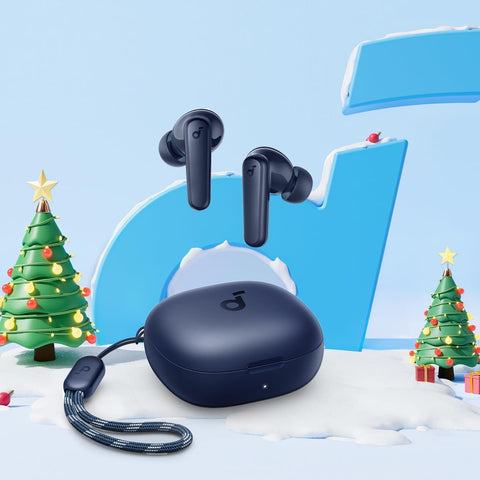 soundcore Anker P20i Bluetooth Earphones, 10mm Drivers with Big Bass True Wireless Earbuds, Bluetooth 5.3, 30H Playtime, IPX5, 2 Mics for AI Clear Calls, 22 Preset EQs, Customization via App (Blue)