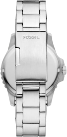 Fossil Men's Blue Quartz Stainless Steel Three-Hand Watch, Color: Silver/Blue/Black Taper (Model: FS6038)