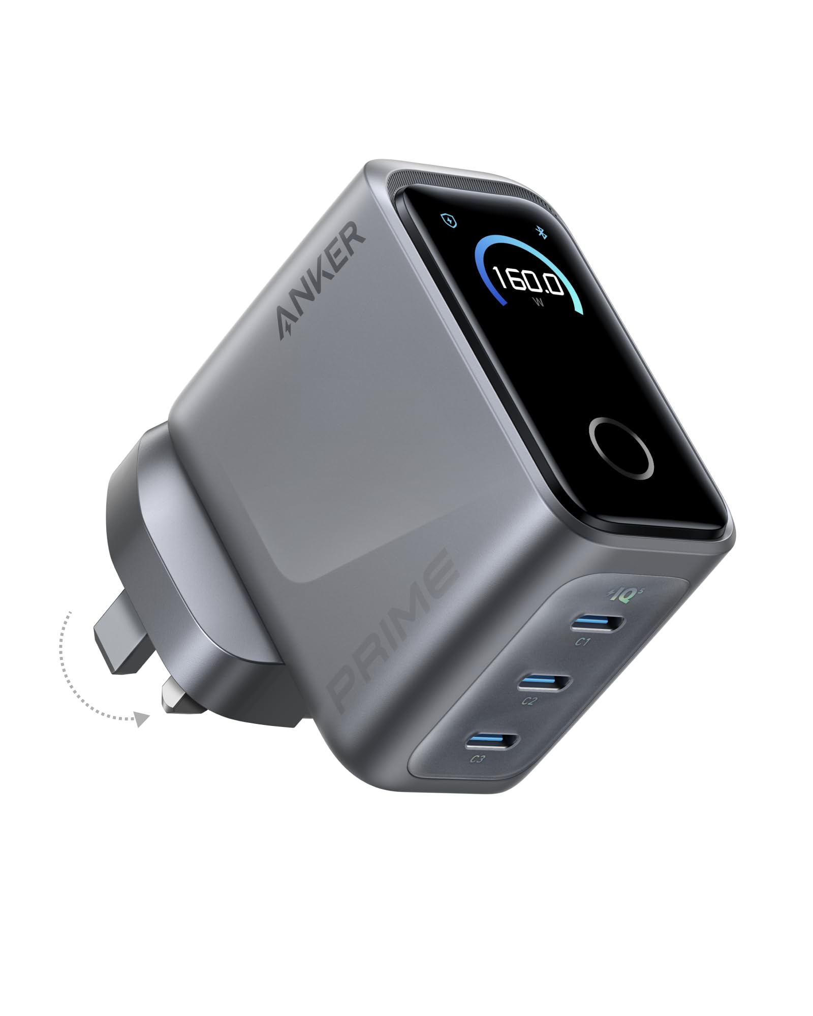 Anker 140W USB C Charger, Laptop Charger, 4-Port Multi-Device Fast Charging, Advanced GaN Power Adapter, Intuitive Touch Controls, Compatible with MacBook, iPhone 17 Series, Samsung, Pixel, and More