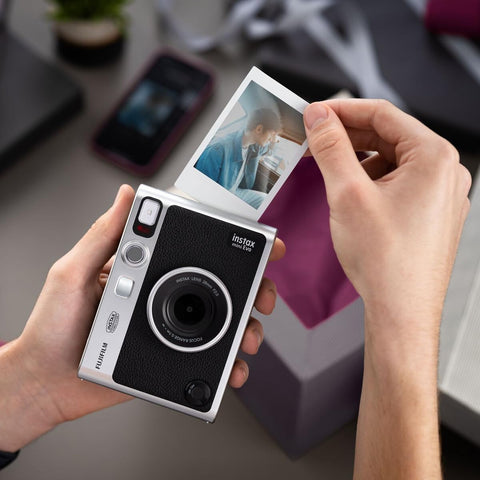 Fujifilm INSTAX Mini EVO Hybrid Instant Camera – Black (USB-C) | Instant Print with Digital Preview, Creative Modes & Built-In Selfie Mirror