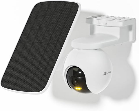 EZVIZ CB8 2K Battery Camera Wireless Outdoor, Solar Panel Compatible, Auto Tracking, Human Detection, 360° Pan Tilt, Color Night Vision, Two Way Audio, Alarm, Alexa Google Control, No Monthly Fee