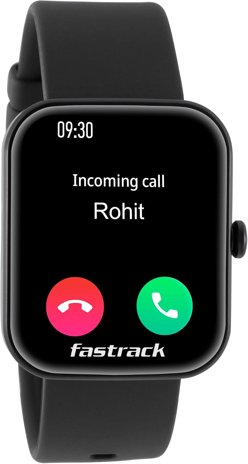 Fastrack New Reflex Hello|BT Calling|1.69” HD Display|50+ Sports Modes|100+ Watchfaces|Game|BP Monitor|24x7 HRM| SpO2|Sleep Monitor|Custom Watchface|5 Day* Battery|Camera & Music Control|IP68|Black
