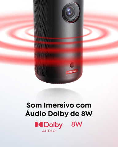 NEBULA Capsule 3 1080p Mini Projector, Smart 200 ANSI-Lumen Portable Projector with Official Google TV, Built-In Netflix, Dolby Digital, 120-Inch Picture, Built-In Battery with 2.5 Hours of Playtime