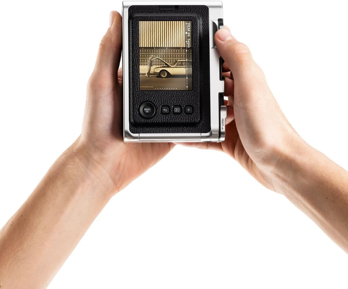 Fujifilm INSTAX Mini EVO Hybrid Instant Camera – Black (USB-C) | Instant Print with Digital Preview, Creative Modes & Built-In Selfie Mirror
