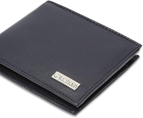 Bi-Fold Organised Wallet Flat Nappa Genuine and Smooth Leather Upper IM2021XDA0004-400-Navy Blue