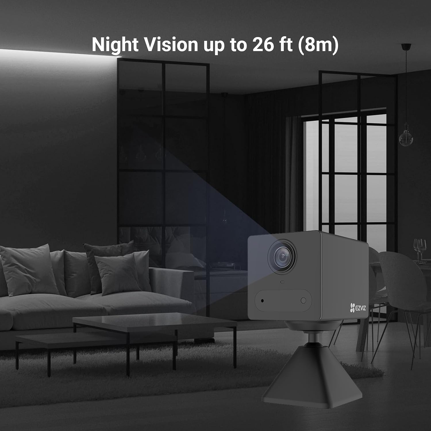 EZVIZ 4G LTE Indoor Surveillance Camera with SIM Card Slot, 2K Battery Camera Without WiFi, Person Detection, AOV Mode, 2-Way Audio, Compatible with Alexa/Google, SD Card Max. 512 GB, CB2 4G Black