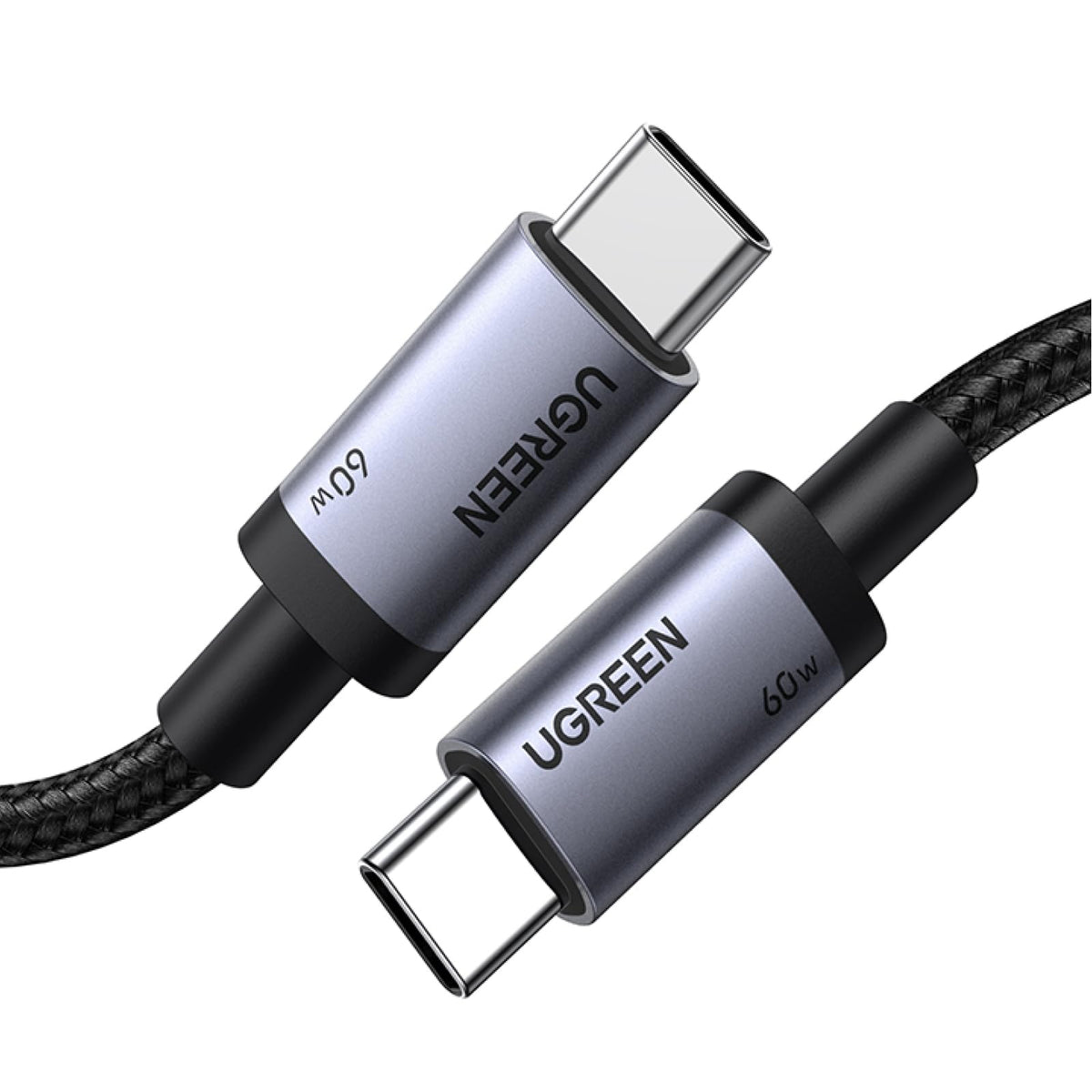 UGREEN Type C Cable 1M, 60W Laptop Compatible USB C Fast Charging Cable | Laptop&Phones Fast Charging,240Mbps data sync,Durable nylon braided usb c cable,Certified safe battery protection