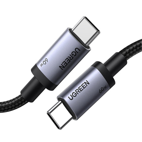 UGREEN Type C Cable 1M, 60W Laptop Compatible USB C Fast Charging Cable | Laptop&Phones Fast Charging,240Mbps data sync,Durable nylon braided usb c cable,Certified safe battery protection