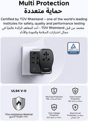 UGREEN GaN Universal Travel Adapter Worldwide Plug with 3 USB Ports PD 65W | GaN International Charger, 65W USB Fast Charging, 2 USB-C+1 USB-A Ports, Power 4 Devices Simultaneously, Broad Compatibility