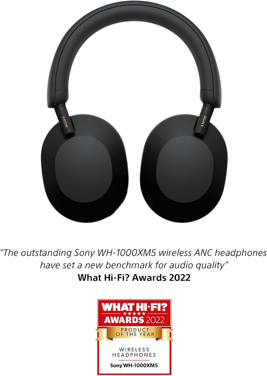 Sony WH 1000XM5 Noise Cancelling Wireless Headphones 30 hours battery life Over ear style Optimised for Alexa and the Google Assistant with built in mic for phone calls Black, One Size