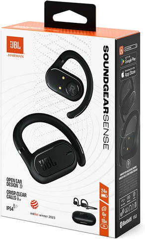 JBL Soundgear Sense, Wireless Bluetooth Open-Ear Headphones, Waterproof with Comfortable Fit, in Black