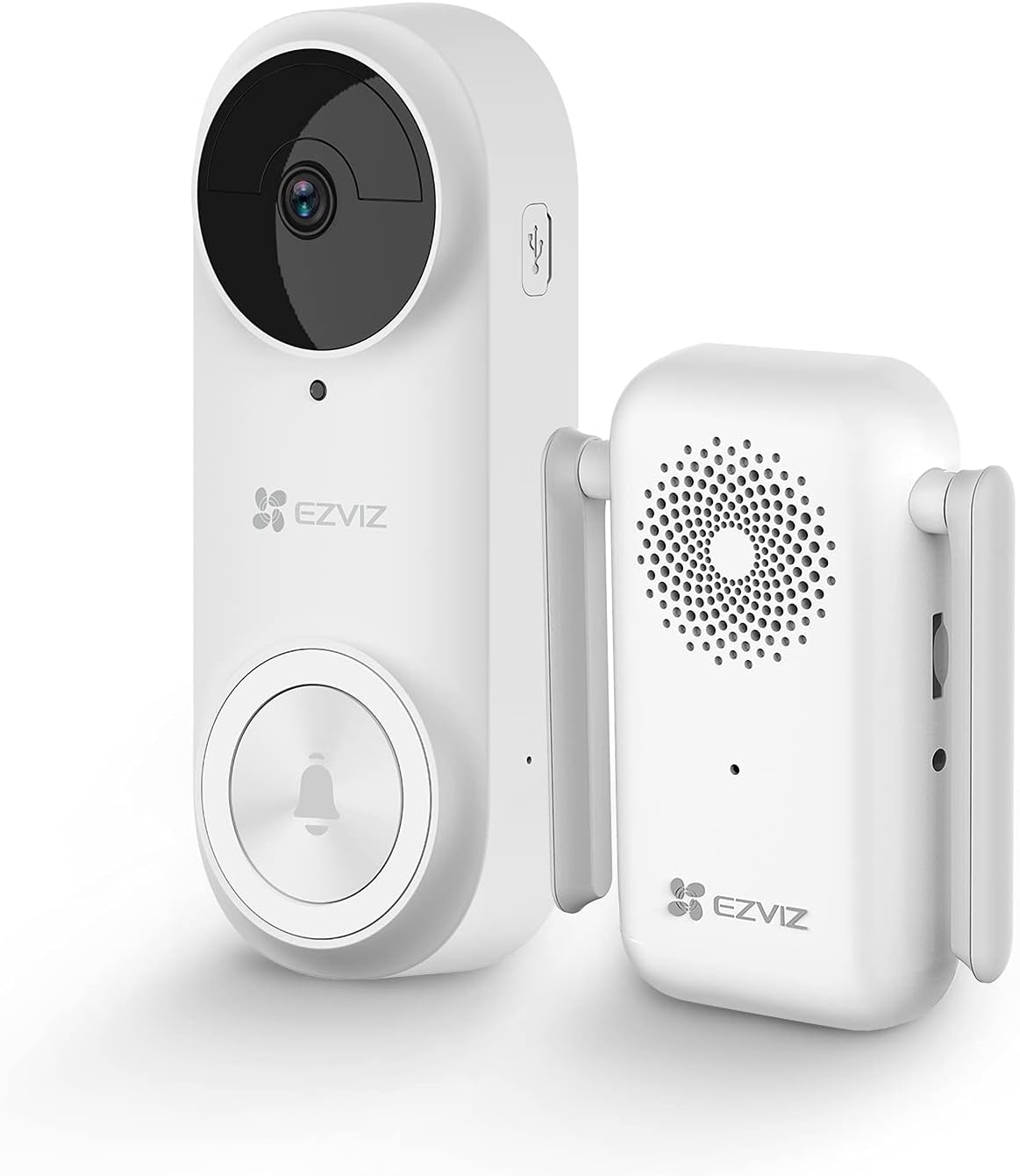 EZVIZ 2K Video Doorbell Battery-Powered Wireless Kit with Chime, 3MP Resolution, AI Human Detection, 4-Month Battery Life, 2.4Ghz WiFi, 2-Way Audio, Weatherproof, 176° Field of View (DB2 KIT)