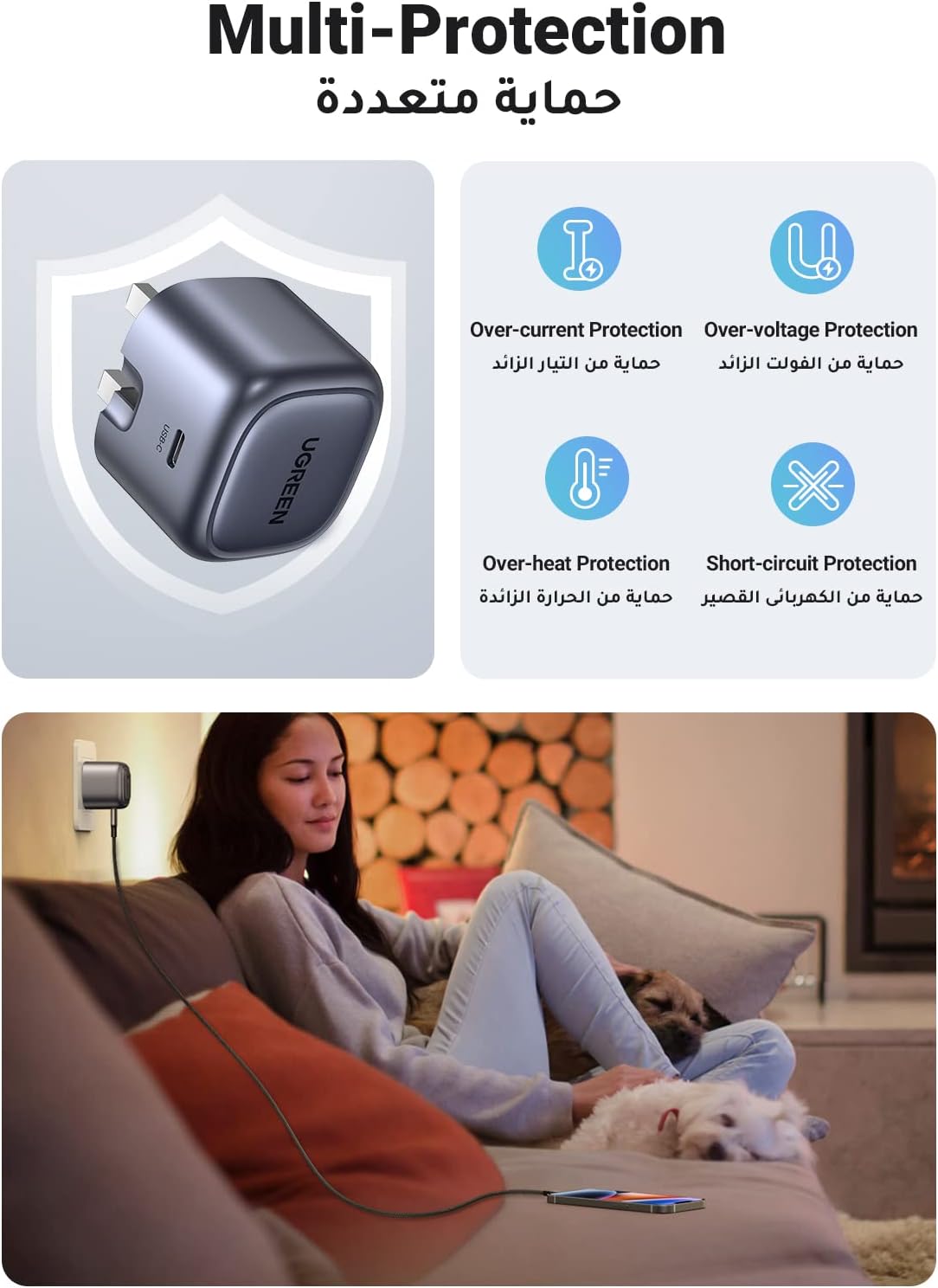 UGREEN CD305-90878, GaN 30W Fast Travel Wall Charger 1C 30W Max Output UK Plug, Black | Wall Plug Power Adapter Compatible with iPhone 17 16 15 14 Pro Max Galaxy S25 S24 Ultra Pixel 9 8 7 iPad Air Mini