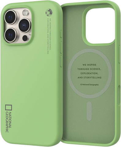 National Geographic Mag Safe Silicone Case Apple iPhone 16 Pro Cover - Green