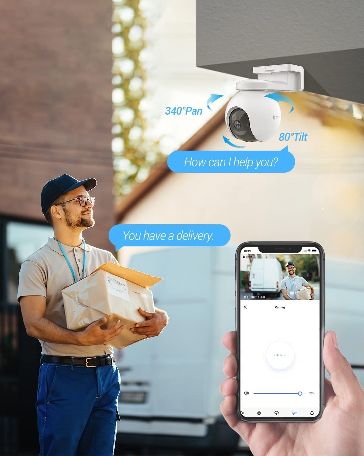 EZVIZ 4G LTE & WiFi Solar Security Camera, 4K Auto Tracking, EB8 Pro 4G Kit | 4G LTE & Wi-Fi Solar Camera, 4K 8MP Auto Tracking, Human/Vehicle/Animal Detection, Color Night Vision, No Subscription, IP65