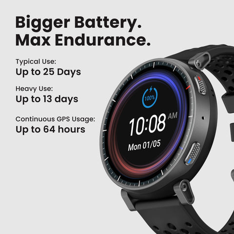 Amazfit Active Max Smartwatch 1.5 Inch AMOLED Display, 25 Day Battery, Offline Maps, NFC, GPS, 4GB Memory, 170+ Sports Modes, 5 ATM Water Protection, Heart Rate & Sleep Tracking for Android & iPhone