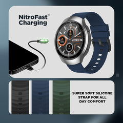 Fastrack VOX CirQ Smart Watch with AI Chat & AI Watchfaces, 1.38” TFT Display, Ripple Design, BT Calling, 24/7 Health Suite, SpO2, HRM, Sleep Tracking, IP68 Water Resistant - Onyx Black