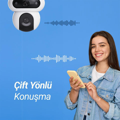 EZVIZ H90 Dual Lens Outdoor Wi-Fi IP Security Camera, 2K+ Resolution, Plastic Body, Color Night Vision, Two-Way Audio