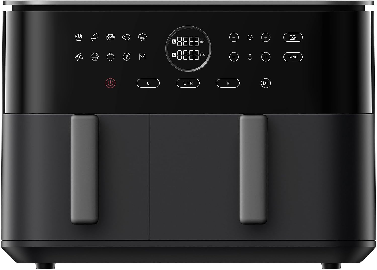 Xiaomi Dual Zone Air Fryer 10L, 2 Baskets (3.5L + 6.5L), 2700W, 6-in-1 Functions – Air Fry, Roast, Bake, Grill, Reheat, Dehydrate – Smart Sync Cooking, 101 Recipes, Dishwasher-Safe, Black