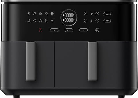 Xiaomi Dual Zone Air Fryer 10L, 2 Baskets (3.5L + 6.5L), 2700W, 6-in-1 Functions – Air Fry, Roast, Bake, Grill, Reheat, Dehydrate – Smart Sync Cooking, 101 Recipes, Dishwasher-Safe, Black