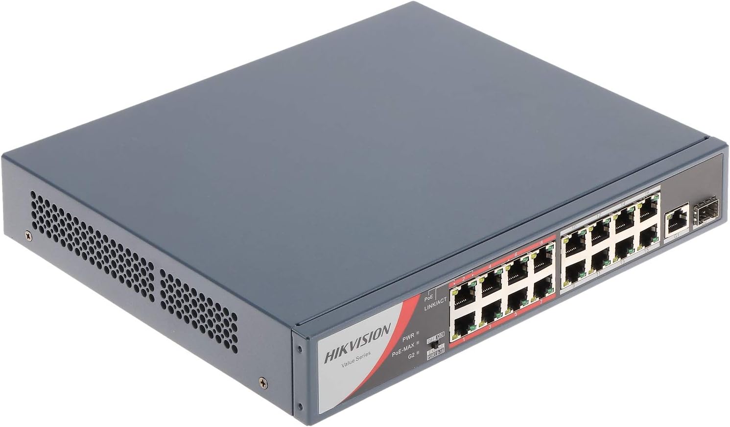 HIKVISION 16 Port Fast Ethernet Unmanaged POE Switch DS-3E0318P-E/M(B) Compatibility with JK Vision BNC
