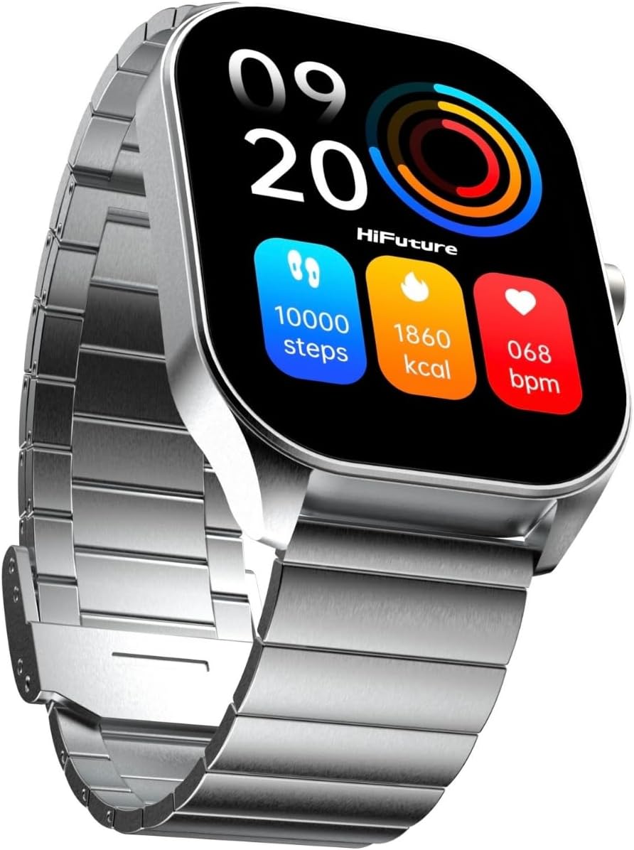 HIfuture APEX 2.04" AMOLED Stainless Steel wireless Calling Smartwatch - Silver