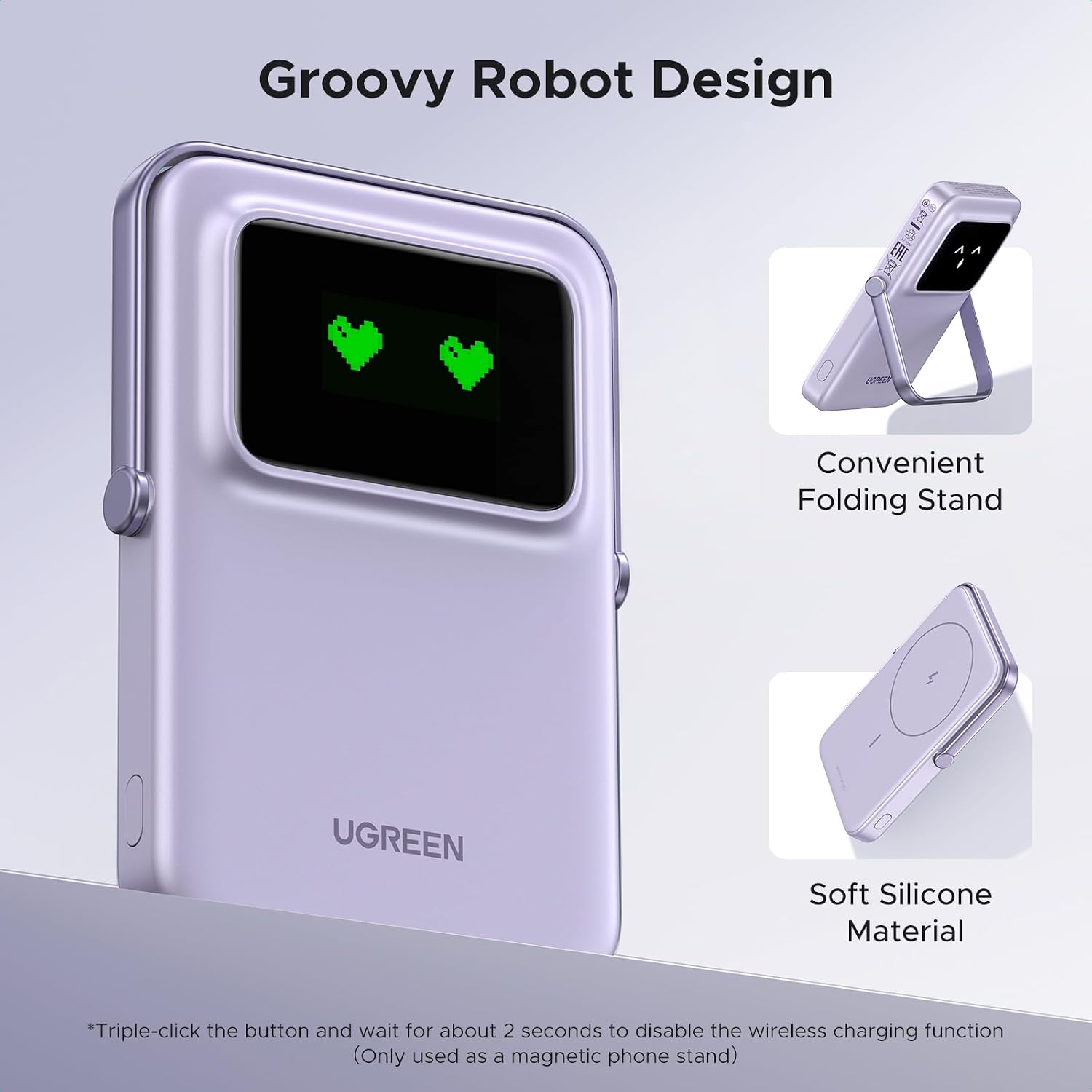 UGREEN Uno Magsafe Power Bank 5000mah Magnetic Portable Charger 20w Fast Charging Powerbank - Lilla - 5000 Ah