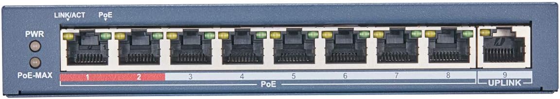 HIKVISION DS-3E0109P-E/M(B) Layer 2 100m Poe Switch, Based on Wire-speed Forwarding, Supports Ethernet Poe Power Supply & Extend Mode, Power Supply Distance Reaches 250m
