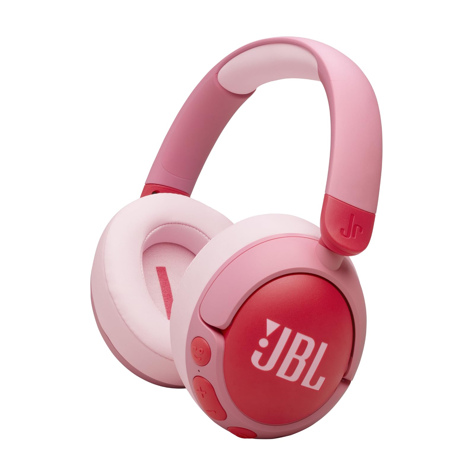 JBL Junior 470 NC Wireless Over-Ear Bluetooth Headphones with Active Noise Cancelling for Kids, Microphone, 50h Playback, JBL Safe Sound, Low Volume, Easy Operation and Stickers, White