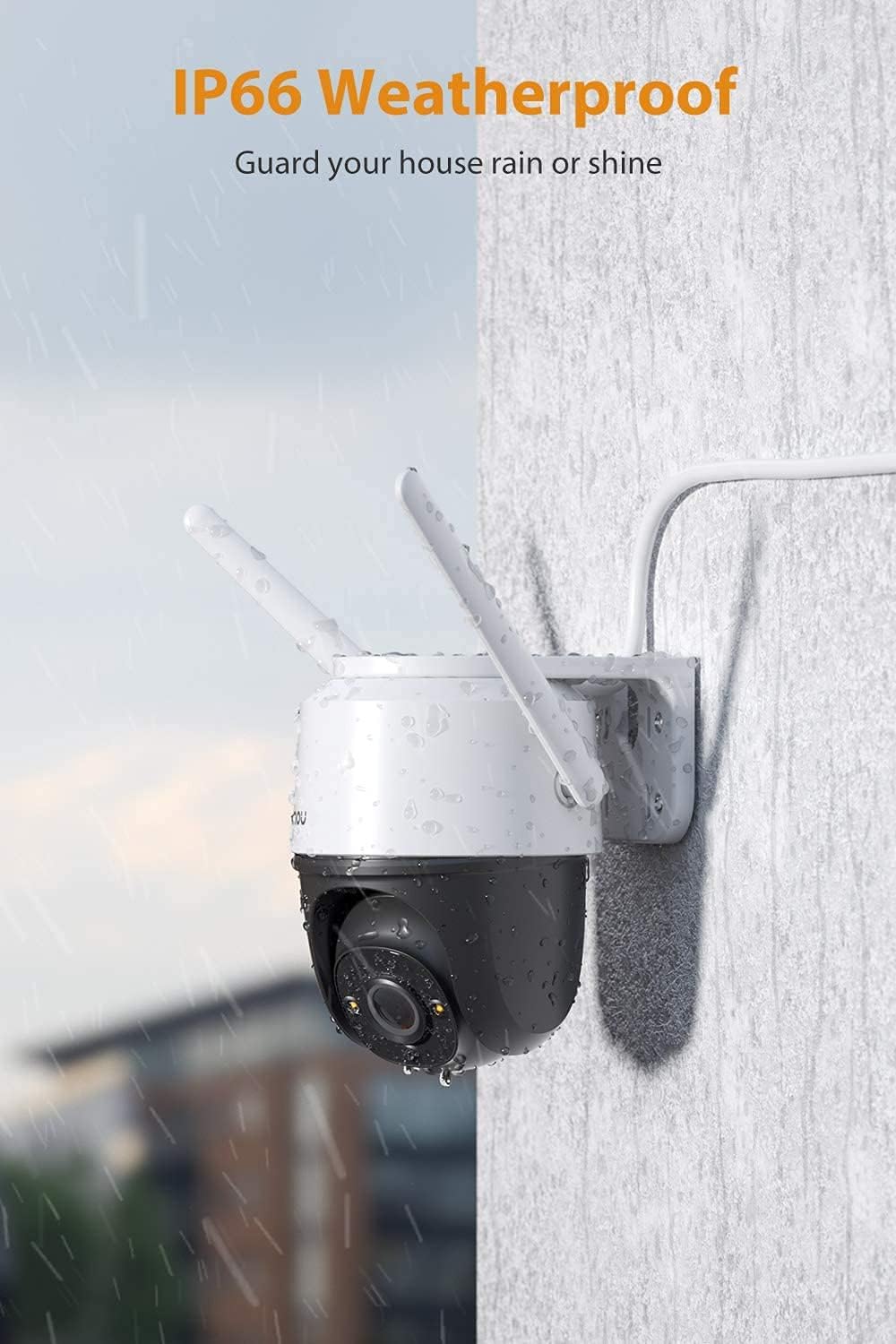 Imou Dahua ( Cruiser SE 2MP Outdoor Security Camera Color Night Vision with Floodlight and Microphone, 1080P (2MP) FHD Pan/Tilt 2.4G Wi-Fi Camera, IPC-S21FP Compatible with J.K.Vision BNC