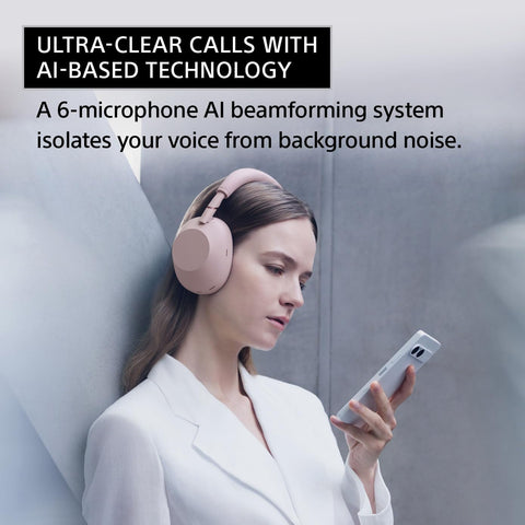 Sony WH-1000XM6 The Best Noise Canceling Wireless Headphones, HD NC Processor QN3, 12 Microphones, Adaptive NC Optimizer, Mastered by Engineers, Studio-Quality, 30-Hour Battery, Sand Pink (2026 Color)