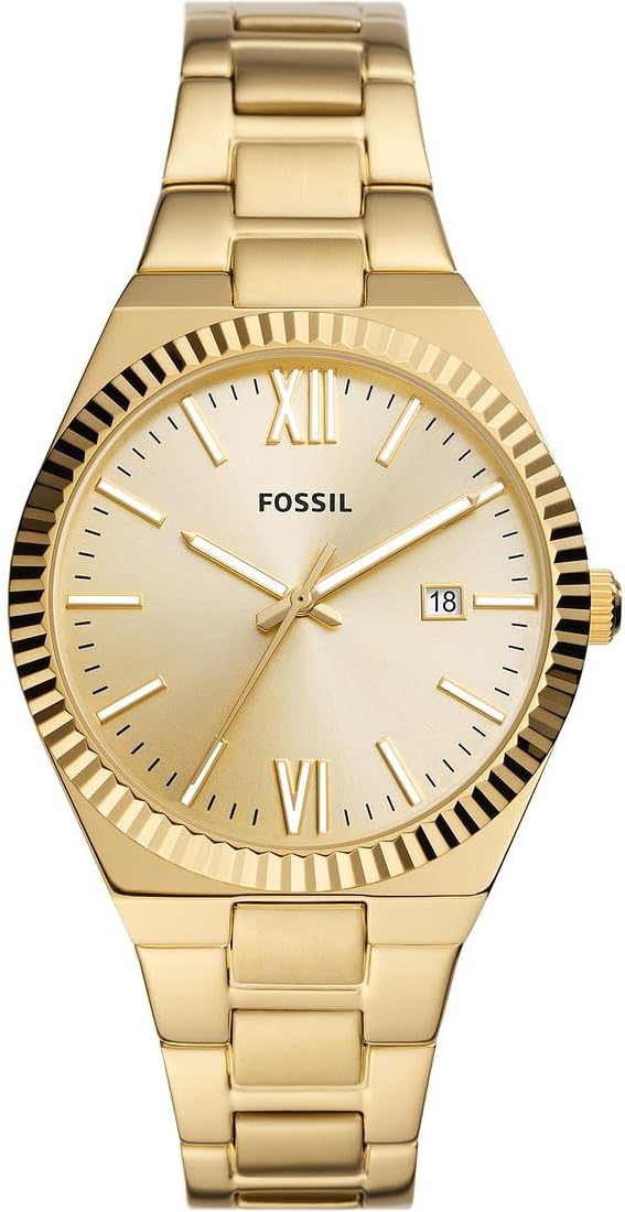 Fossil Scarlette Three-Hand Date Gold-Tone Stainless Steel Watch - ES5299