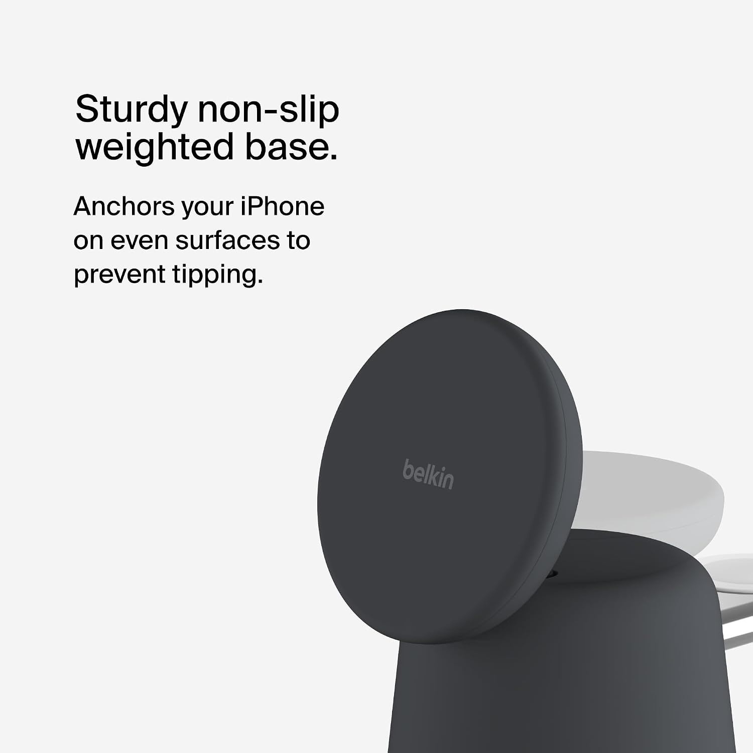 Belkin Fast Charge Pro 2-in-1 Wireless Charging Dock with MagSafe 15W Fast Charge iPhone Charger Compatible with iPhone 16, 15, 14, 13, and 12 Series, AirPods, and Other MagSafe Enabled Devices