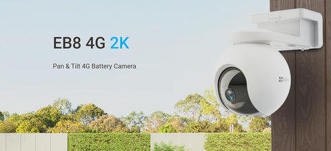 EZVIZ 4G LTE & WiFi Solar Security Camera, 4K Auto Tracking, EB8 Pro 4G Kit | 4G LTE & Wi-Fi Solar Camera, 4K 8MP Auto Tracking, Human/Vehicle/Animal Detection, Color Night Vision, No Subscription, IP65
