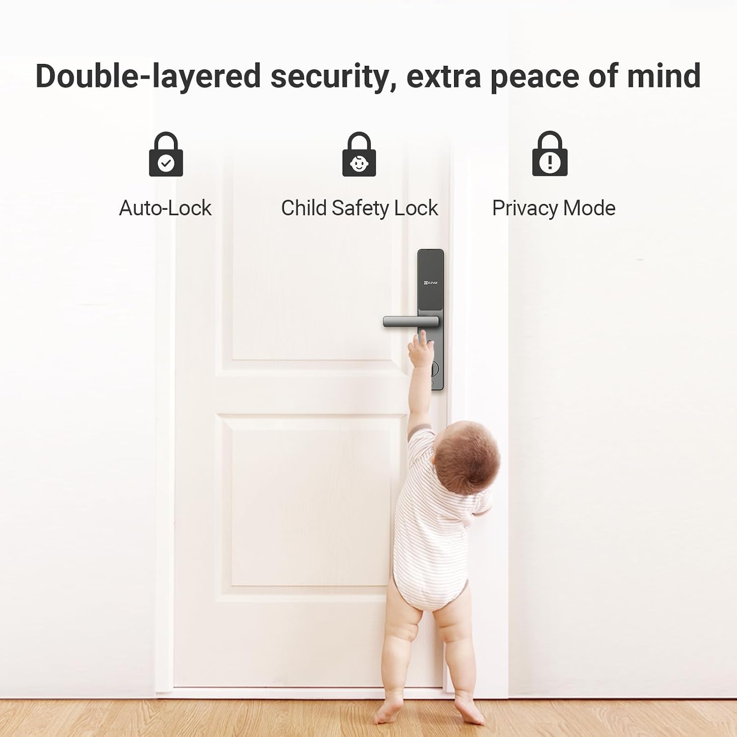 EZVIZ Smart Lock DL05, 7-in-1 Keyless Entry Door Lock, with Fingerprint Access – Secure Keyless Entry, Multiple Unlock Options, Instant Alerts, Weather-Resistant, Child Safety Privacy Control 5085