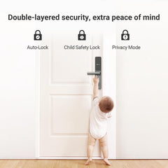 EZVIZ Smart Lock DL05, 7-in-1 Keyless Entry Door Lock, with Fingerprint Access – Secure Keyless Entry, Multiple Unlock Options, Instant Alerts, Weather-Resistant, Child Safety Privacy Control 5085