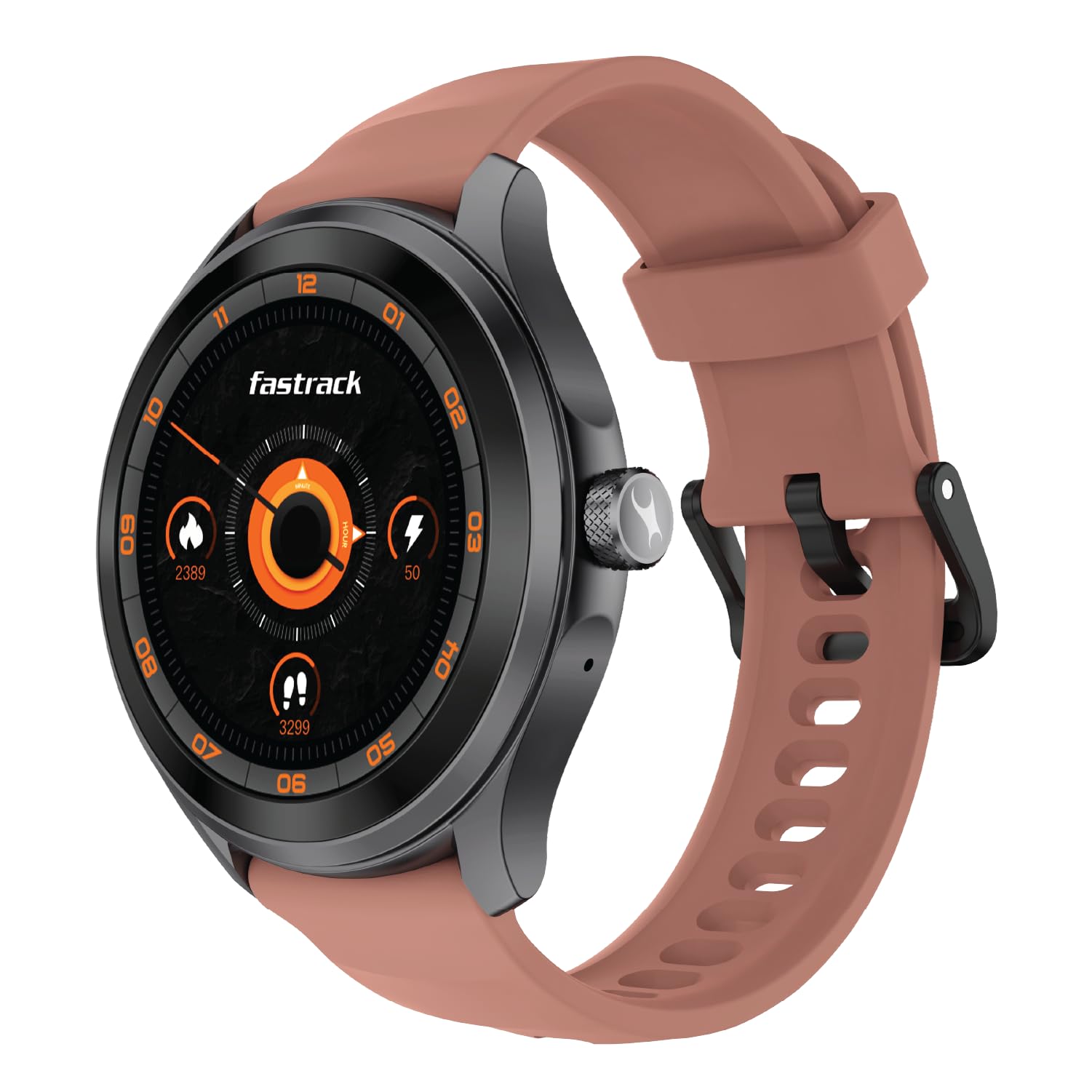 Fastrack VOX Neo Smart Watch with 1.91” Curved TFT Display, Rotary Crown, Offline Voice Commands,To-Do list, BT Calling, 24/7 Health Suite, SpO2, HRM, Sleep Tracking, IP68 Water Resistant - Onyx Black
