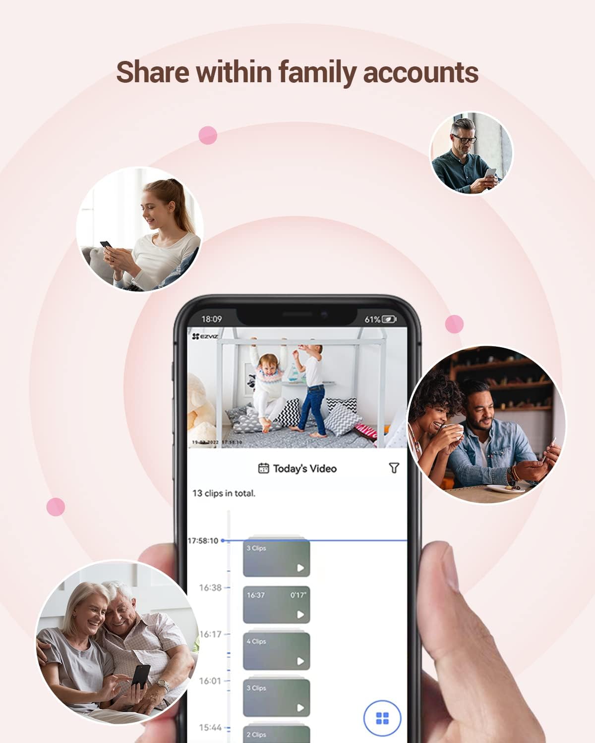 EZVIZ Wireless Battery-Powered Baby CAM, Crying Detection, Baby Activity Detection, Out-of-Crib Alert, 1080P, IR Night Vision, Wire-Free Setup, Two-Way Talk, SD Card,Blue Color for Boys (BM1)