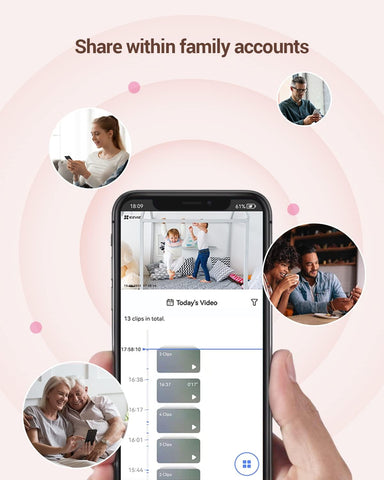 EZVIZ Wireless Battery-Powered Baby CAM, Crying Detection, Baby Activity Detection, Out-of-Crib Alert, 1080P, IR Night Vision, Wire-Free Setup, Two-Way Talk, SD Card,Blue Color for Boys (BM1)